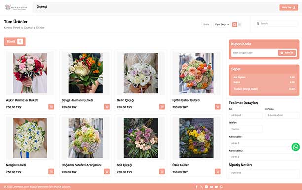 Ücretsiz Çiçekçi E-Ticaret Sitesi