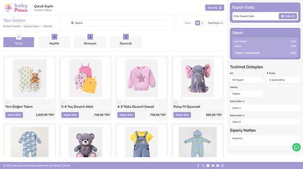 Çocuk Giyim Satış Tasarımı