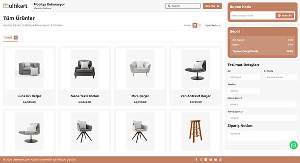 Ücretsiz Mobilya E-Ticaret Sitesi